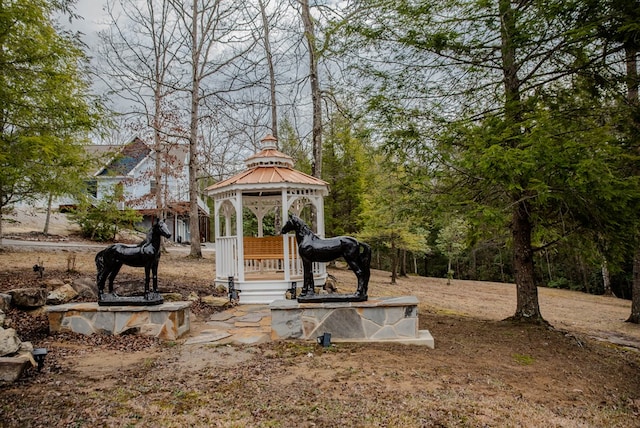 view of yard featuring a gazebo