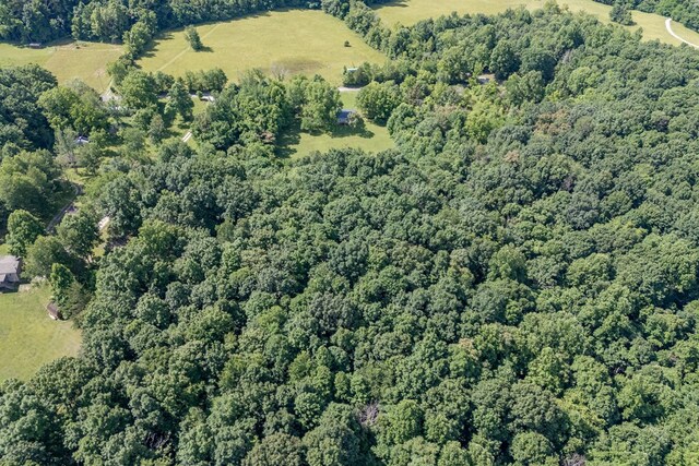 bird's eye view featuring a forest view