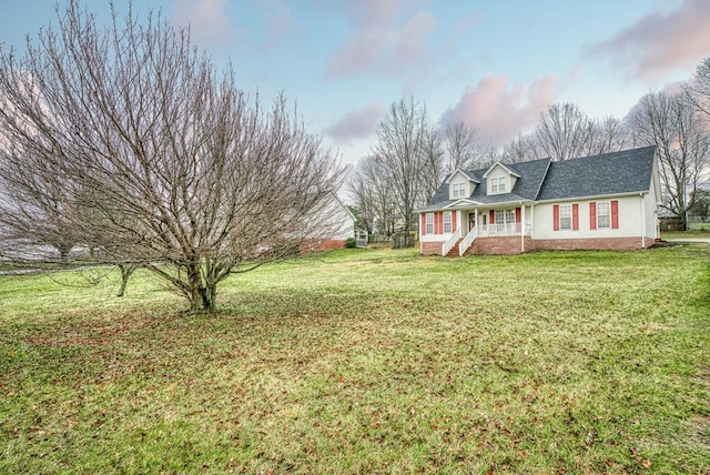 view of yard with a porch