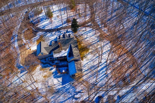 view of snowy aerial view