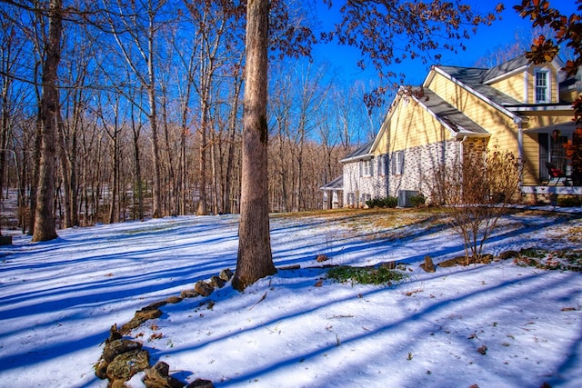 view of snowy exterior