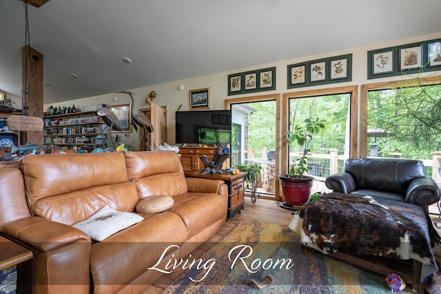 living area featuring light wood-type flooring