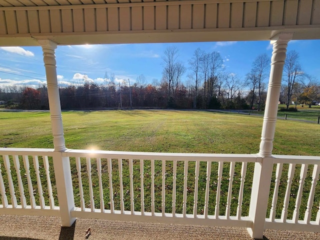 view of yard featuring a porch