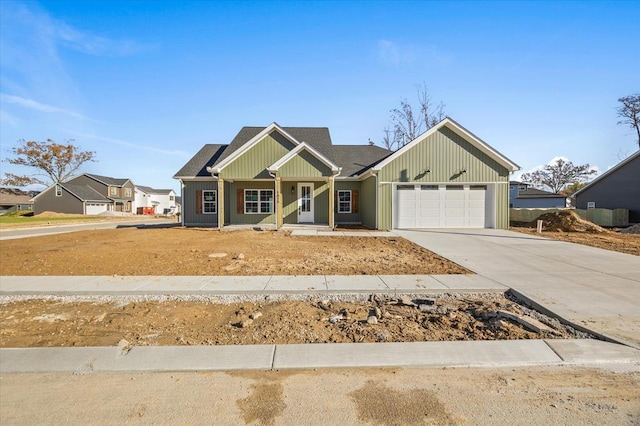 view of front facade with an attached garage and concrete driveway