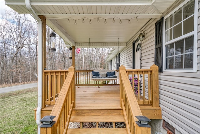 deck with a porch