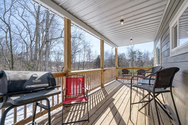 deck featuring area for grilling