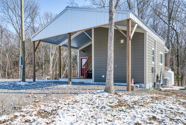 view of snow covered structure