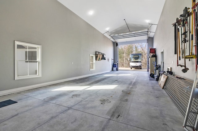 garage with baseboards