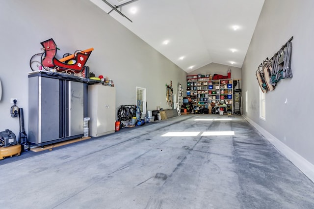 garage with baseboards