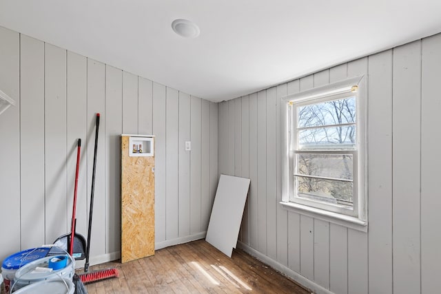 empty room with light wood-type flooring