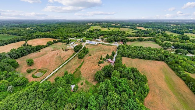 aerial view with a rural view