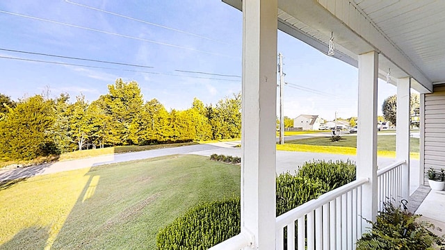 view of yard with a porch