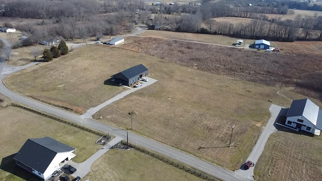 aerial view featuring a rural view