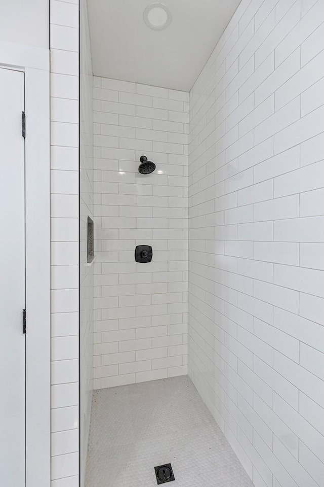 bathroom featuring a shower stall