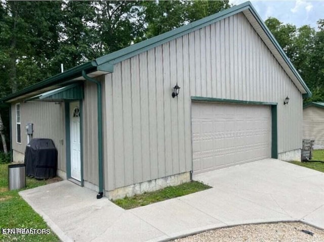 view of garage