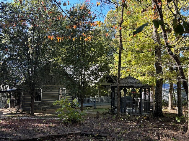 exterior space featuring a gazebo