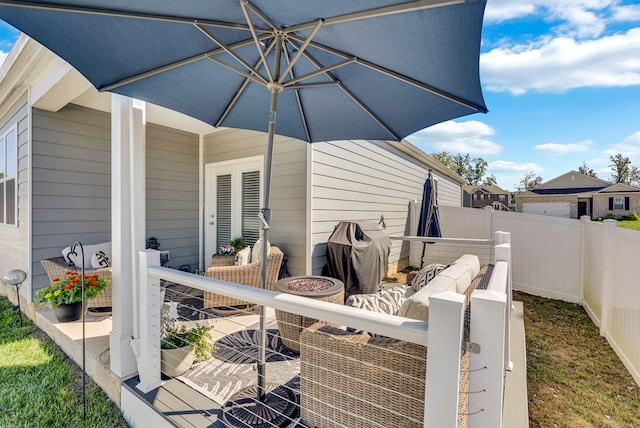 view of patio with fence