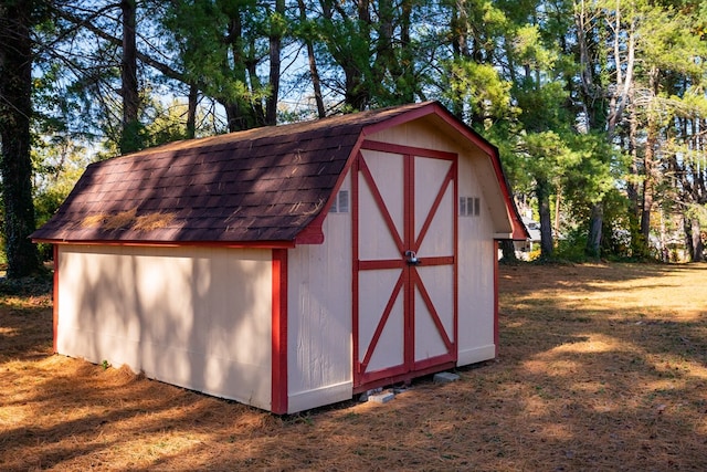 view of shed