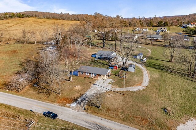 bird's eye view featuring a rural view