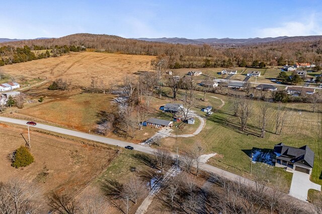 bird's eye view with a mountain view