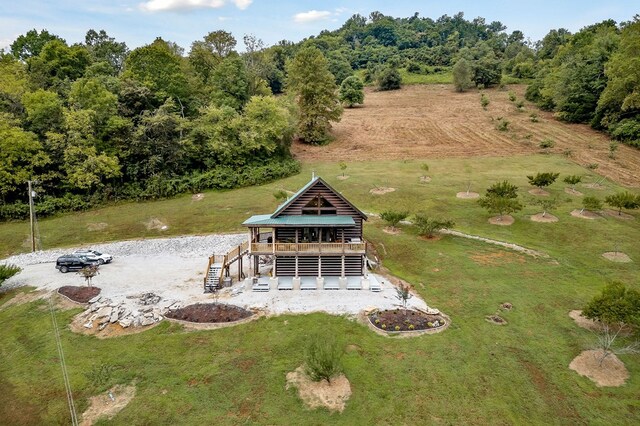 drone / aerial view with a rural view