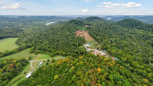 aerial view featuring a view of trees