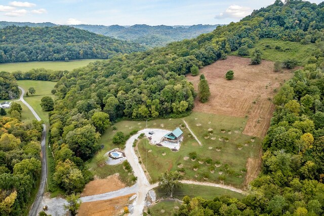 bird's eye view featuring a view of trees