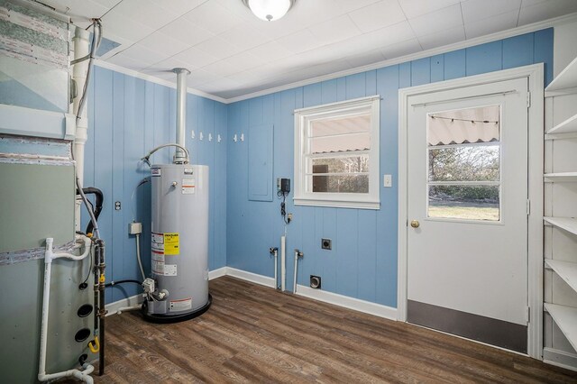 utility room with gas water heater