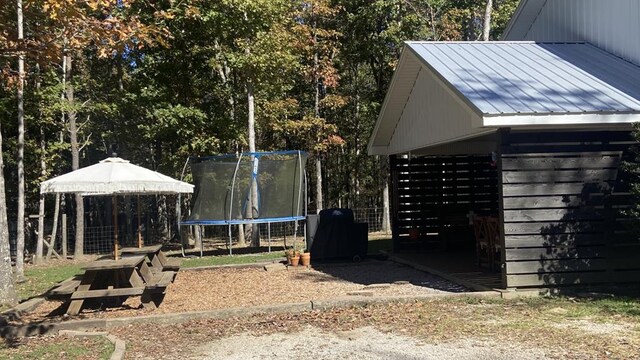 exterior space with a trampoline