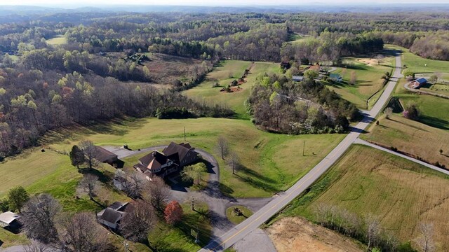 aerial view with a rural view