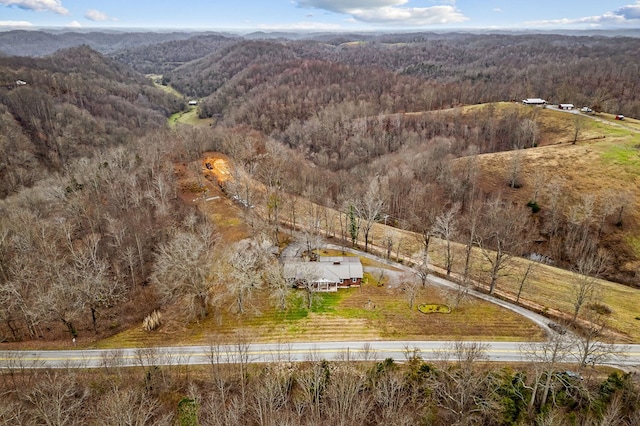 drone / aerial view with a rural view