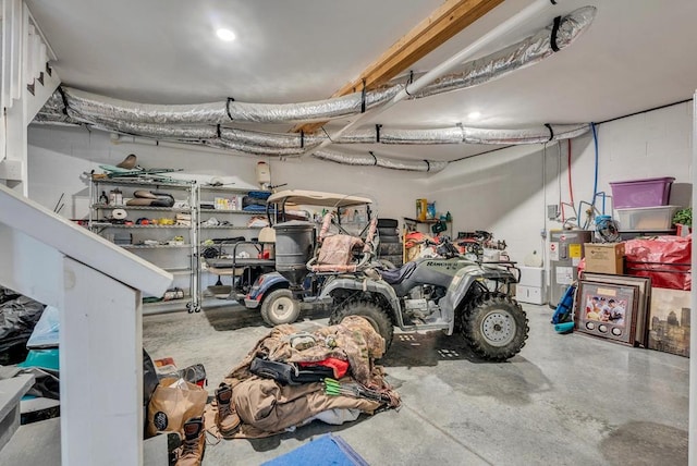 garage with water heater