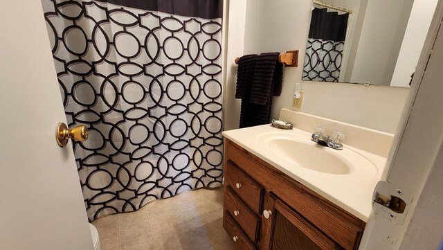 bathroom featuring vanity and tile patterned floors