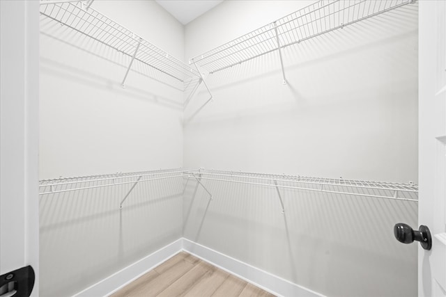 spacious closet with wood finished floors