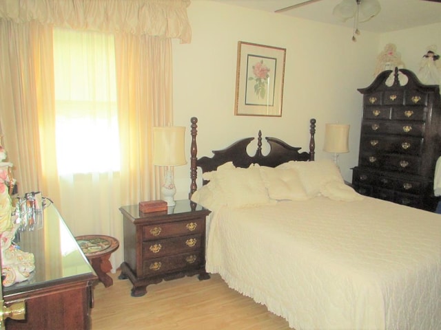 bedroom featuring light wood-type flooring