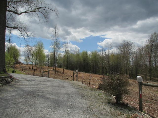 view of road featuring a rural view