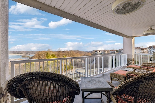 balcony with a water view