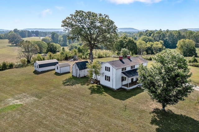 bird's eye view with a rural view