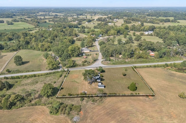 drone / aerial view featuring a rural view