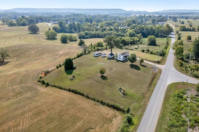 drone / aerial view with a rural view