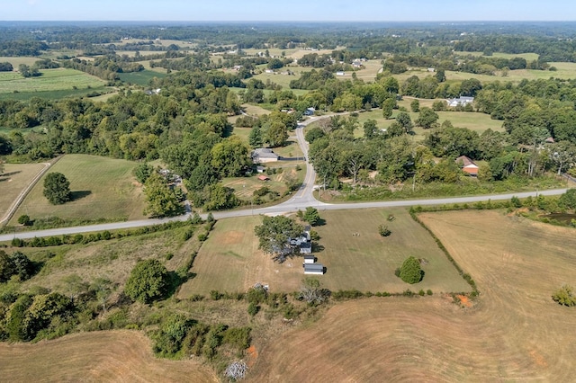 aerial view featuring a rural view