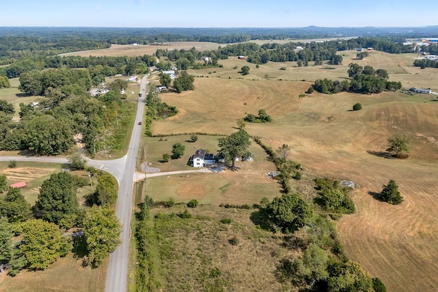 bird's eye view with a rural view