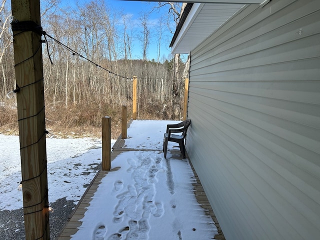 view of snowy yard