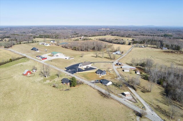 aerial view featuring a rural view