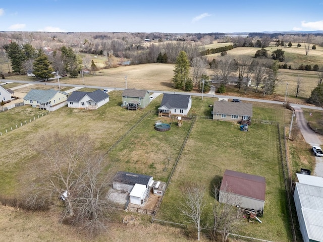 aerial view featuring a rural view