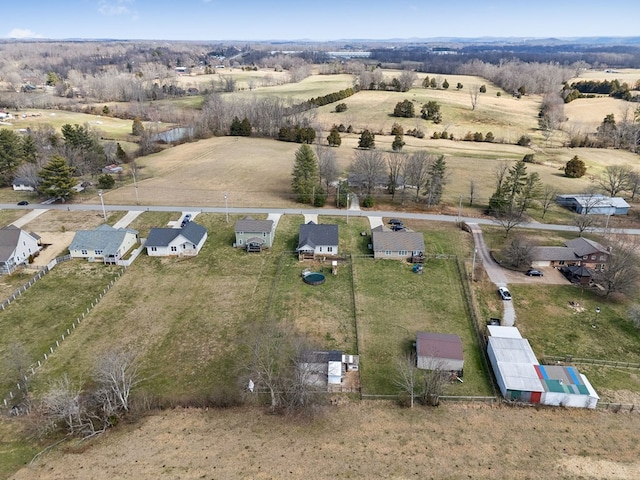 bird's eye view featuring a rural view