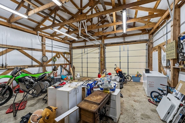 garage featuring refrigerator