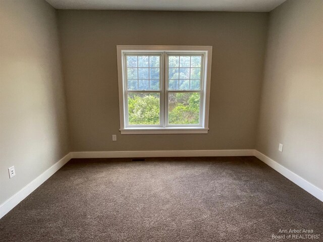 4290 Duck Dr Unit 18, Ann Arbor, MI 48103 - empty room featuring dark colored carpet and baseboards
