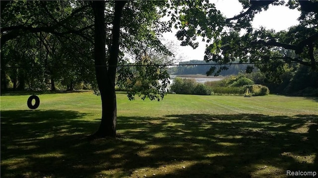 view of community featuring a yard and a water view