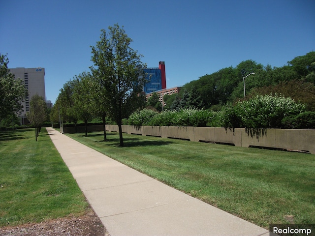 view of community with a lawn